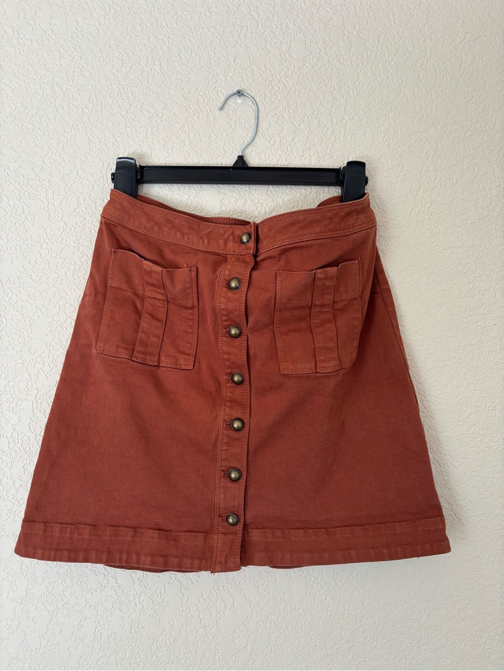 White House Black Market rust orange utility mini skirt size 4